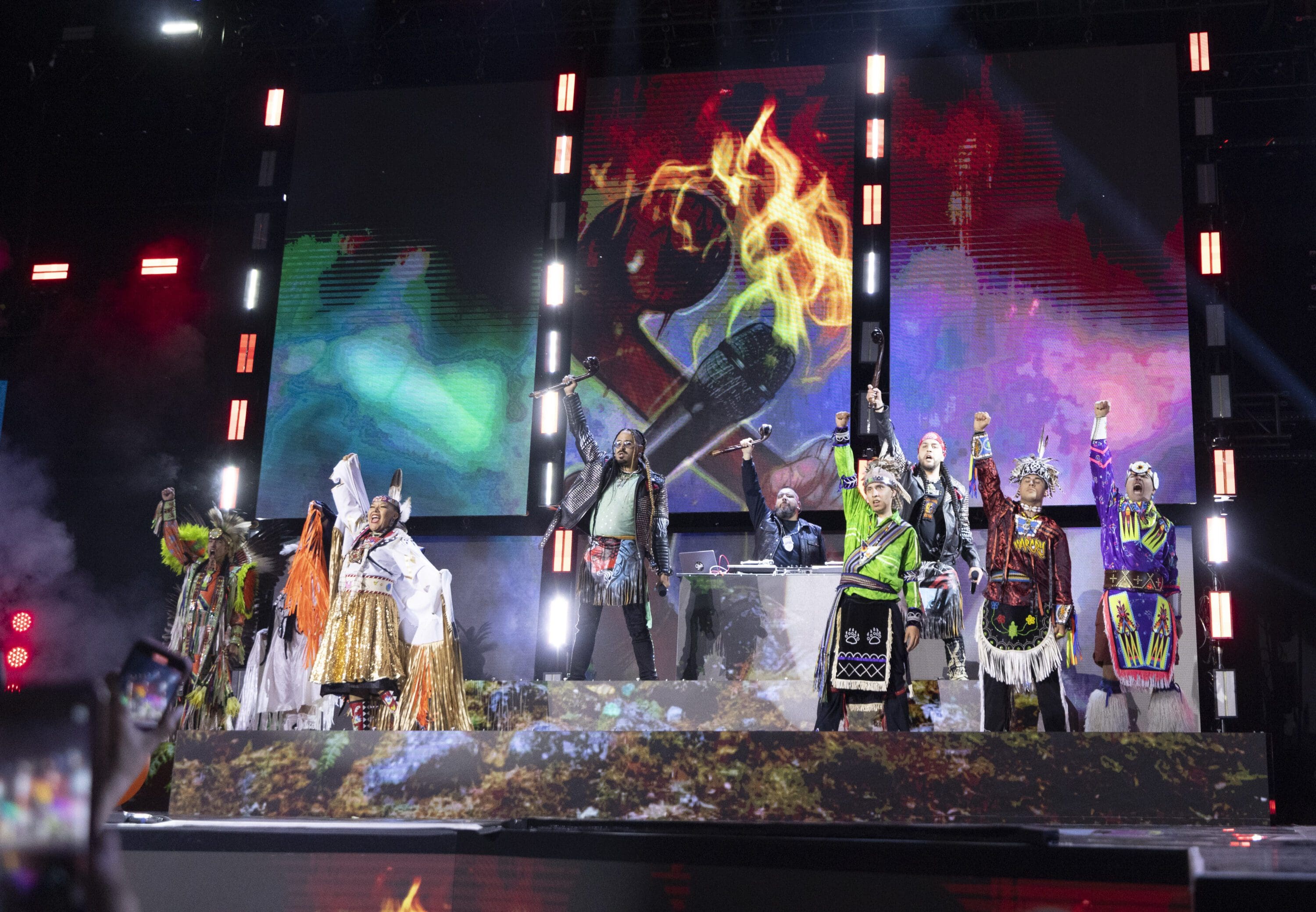 The JUNO Awards Make a Celebratory Return to Toronto DJ Shub and Snotty Nose Rez Kids performs "War Club", "Rebirth" and "Uncle Rico". JUNO Award Broadcast. Budweiser Stage, Toronto, On. May 15, 2022. Photo: iPhoto/CARAS JABRD_732