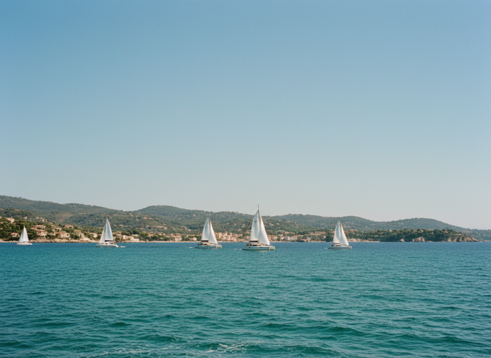 Catamarans sailing in the water